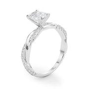 Romantic Twisted Engagement Ring Round Diamond Engagement Ring in 10K/14K gold and platinum with certified lab-grown or natural diamonds