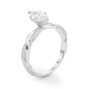 Romantic Twisted Engagement Ring Round Diamond Engagement Ring in 10K/14K gold and platinum with certified lab-grown or natural diamonds