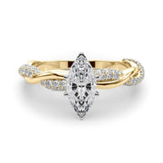 Romantic Twisted Engagement Ring Round Diamond Engagement Ring in 10K/14K gold and platinum with certified lab-grown or natural diamonds