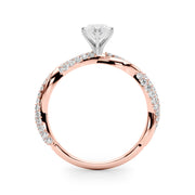 Romantic Twisted Engagement Ring Round Diamond Engagement Ring in 10K/14K gold and platinum with certified lab-grown or natural diamonds