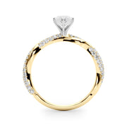 Romantic Twisted Engagement Ring Round Diamond Engagement Ring in 10K/14K gold and platinum with certified lab-grown or natural diamonds