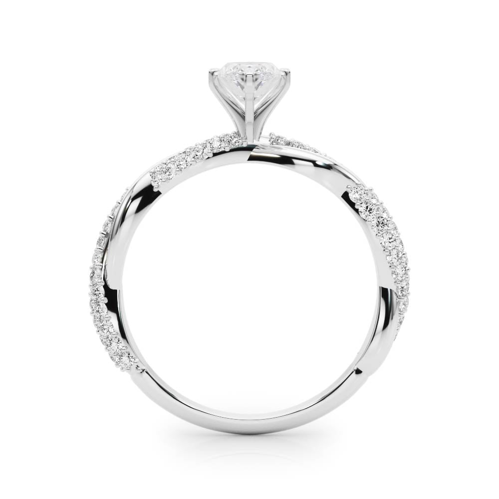 Romantic Twisted Engagement Ring Round Diamond Engagement Ring in 10K/14K gold and platinum with certified lab-grown or natural diamonds