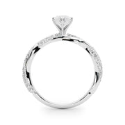 Romantic Twisted Engagement Ring Round Diamond Engagement Ring in 10K/14K gold and platinum with certified lab-grown or natural diamonds
