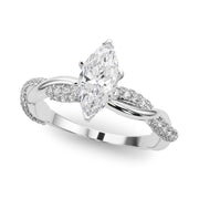 Romantic Twisted Engagement Ring Round Diamond Engagement Ring in 10K/14K gold and platinum with certified lab-grown or natural diamonds