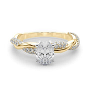 Romantic Twisted Engagement Ring Round Diamond Engagement Ring in 10K/14K gold and platinum with certified lab-grown or natural diamonds