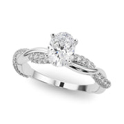 Romantic Twisted Engagement Ring Round Diamond Engagement Ring in 10K/14K gold and platinum with certified lab-grown or natural diamonds
