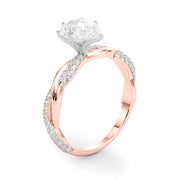 Romantic Twisted Engagement Ring Round Diamond Engagement Ring in 10K/14K gold and platinum with certified lab-grown or natural diamonds