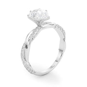 Romantic Twisted Engagement Ring Round Diamond Engagement Ring in 10K/14K gold and platinum with certified lab-grown or natural diamonds