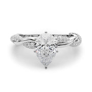 Romantic Twisted Engagement Ring Round Diamond Engagement Ring in 10K/14K gold and platinum with certified lab-grown or natural diamonds