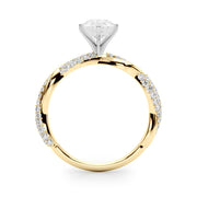 Romantic Twisted Engagement Ring Round Diamond Engagement Ring in 10K/14K gold and platinum with certified lab-grown or natural diamonds