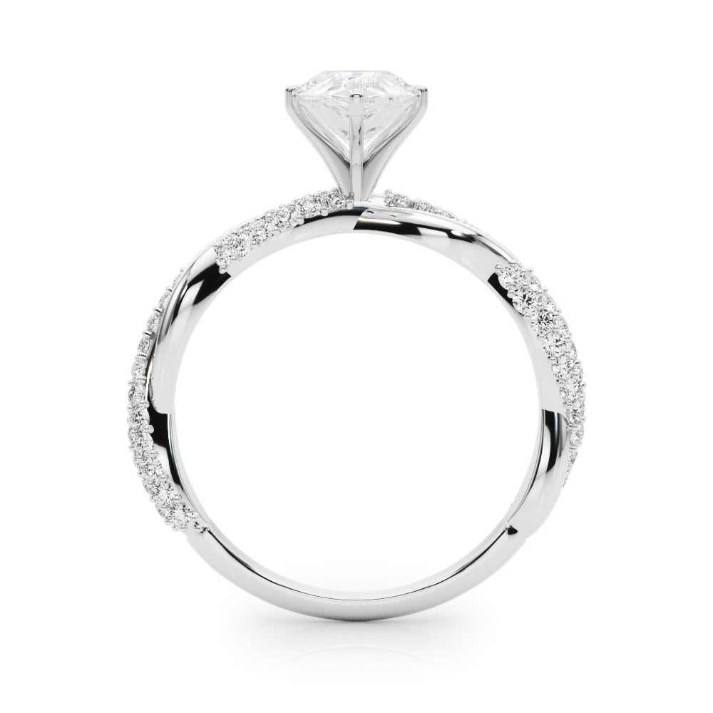 Romantic Twisted Engagement Ring Round Diamond Engagement Ring in 10K/14K gold and platinum with certified lab-grown or natural diamonds