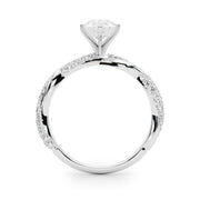 Romantic Twisted Engagement Ring Round Diamond Engagement Ring in 10K/14K gold and platinum with certified lab-grown or natural diamonds