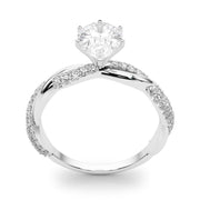 Romantic Twisted Engagement Ring Round Diamond Engagement Ring in 10K/14K gold and platinum with certified lab-grown or natural diamonds