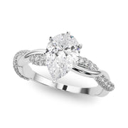 Romantic Twisted Engagement Ring Round Diamond Engagement Ring in 10K/14K gold and platinum with certified lab-grown or natural diamonds
