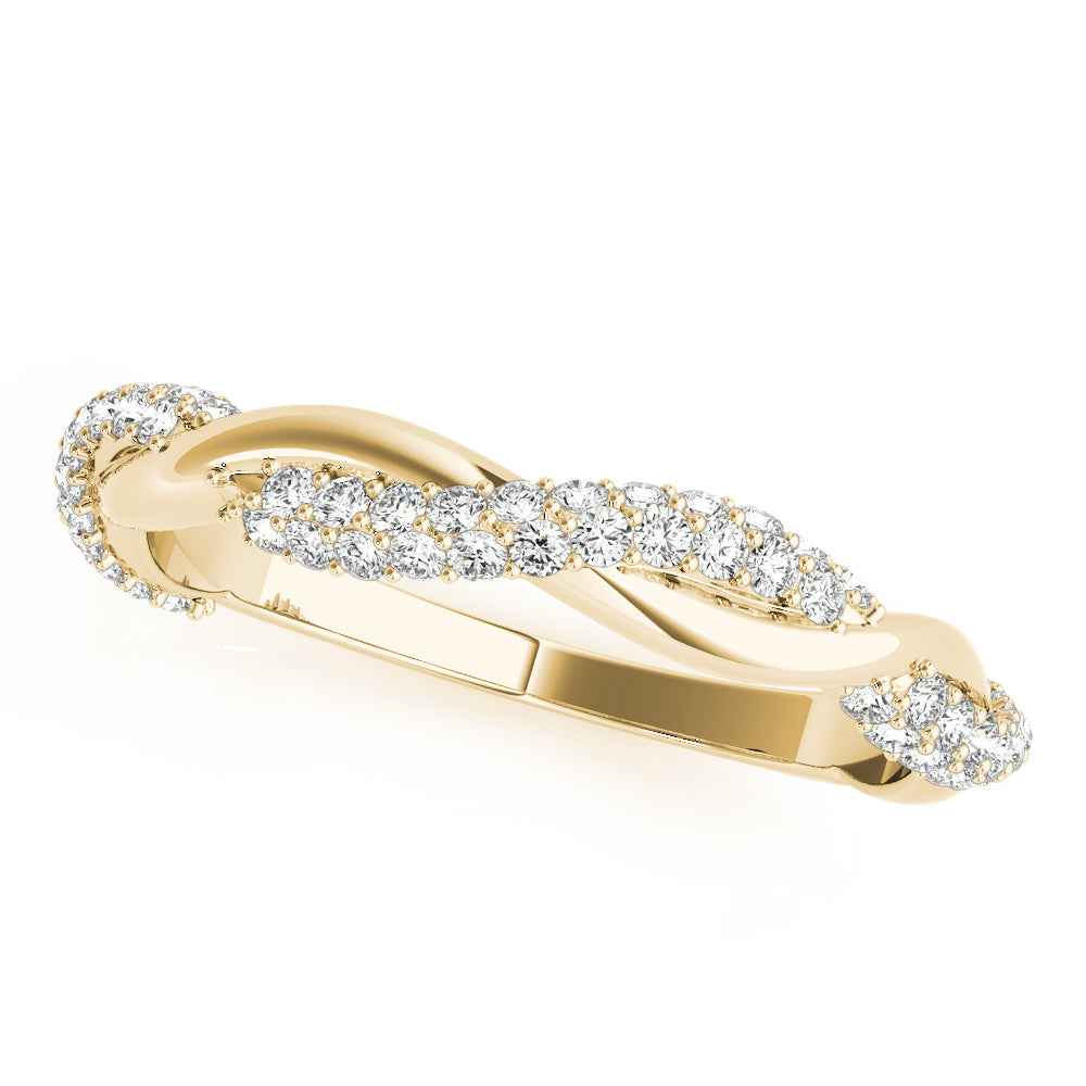 Twisted Pavé Half Eternity Ring in 10K/14K gold and platinum with certified lab-grown or natural diamonds