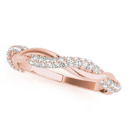 Twisted PavÃ£Â© Half Eternity Ring in Gold & Platinum