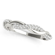 Twisted PavÃ£Â© Half Eternity Ring in Gold & Platinum