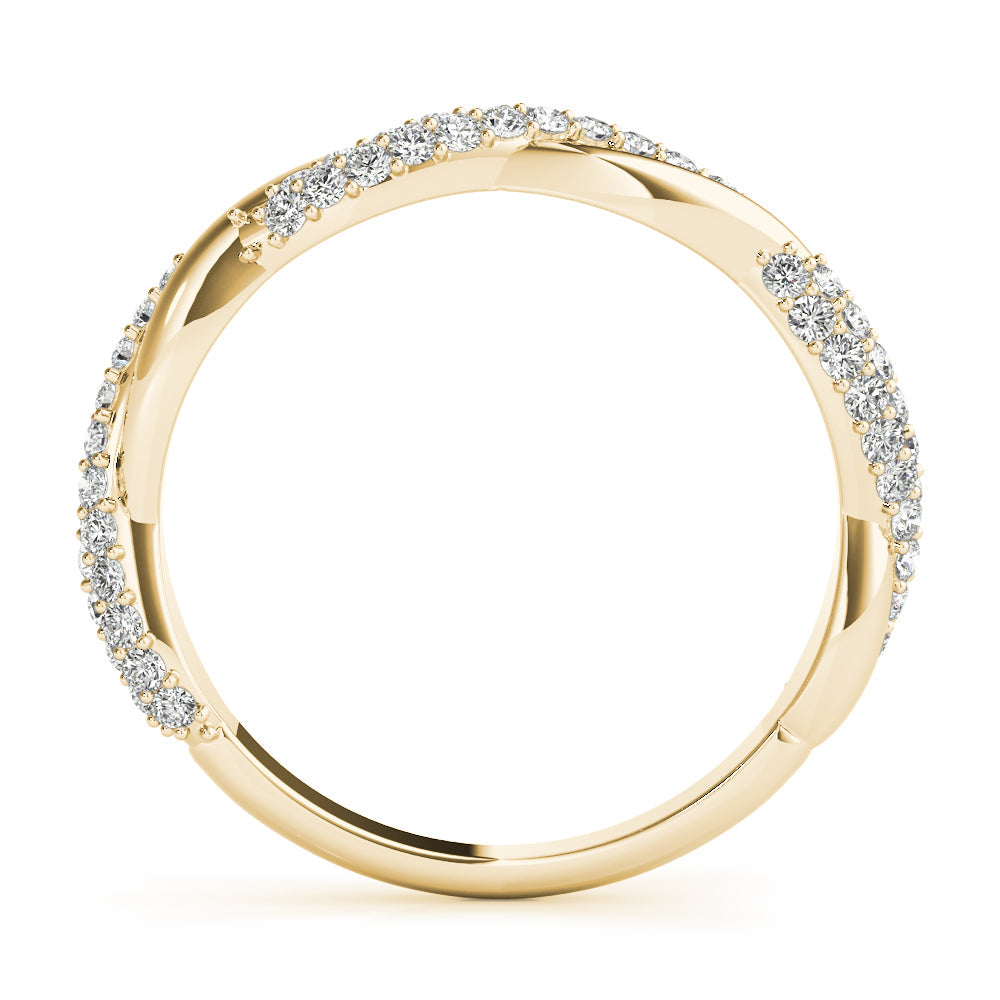 Twisted PavÃ£Â© Half Eternity Ring in Gold & Platinum