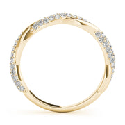 Twisted PavÃ£Â© Half Eternity Ring in Gold & Platinum