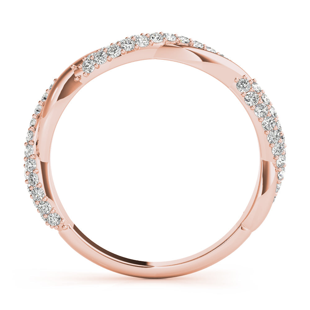 Twisted PavÃ£Â© Half Eternity Ring in Gold & Platinum