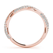 Twisted PavÃ£Â© Half Eternity Ring in Gold & Platinum