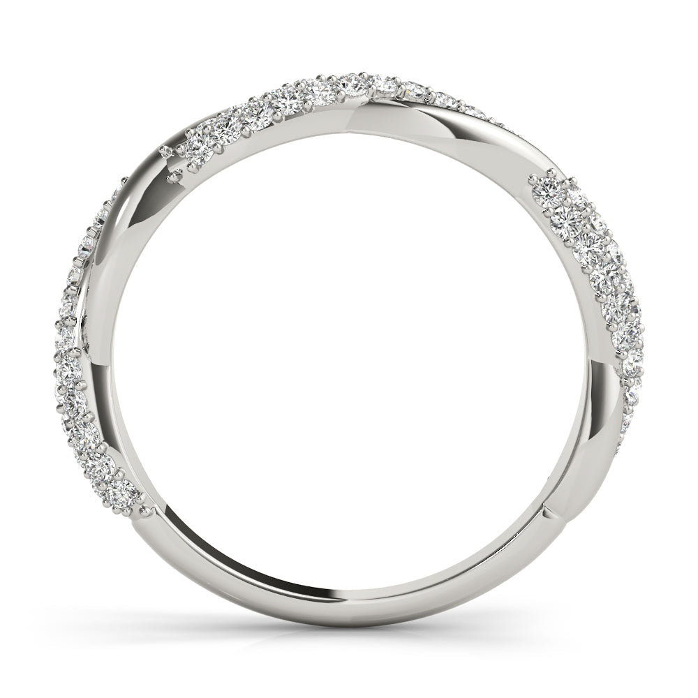 Twisted PavÃ£Â© Half Eternity Ring in Gold & Platinum