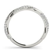 Twisted PavÃ£Â© Half Eternity Ring in Gold & Platinum