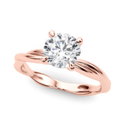 Statement Twisted Shank Engagement Ring Round Diamond Engagement Ring in 10K/14K gold and platinum with certified lab-grown or natural diamonds