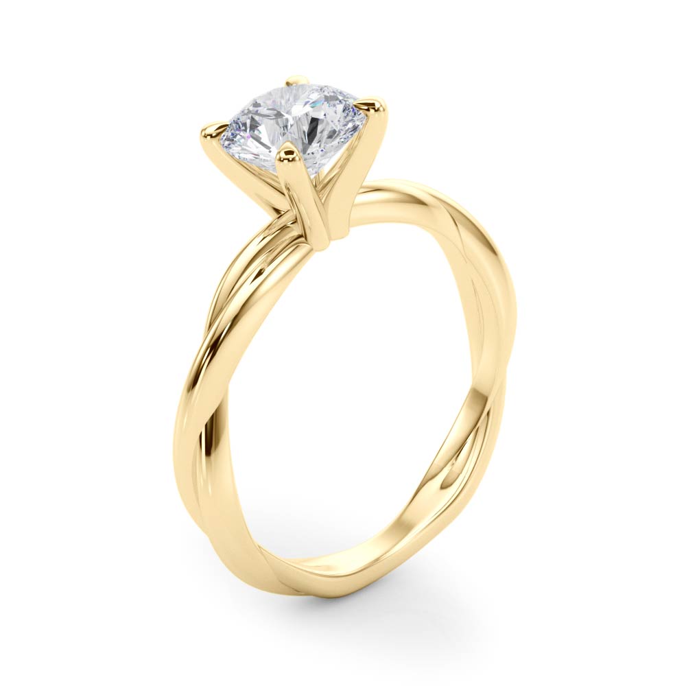 Statement Twisted Shank Engagement Ring Round Diamond Engagement Ring in 10K/14K gold and platinum with certified lab-grown or natural diamonds