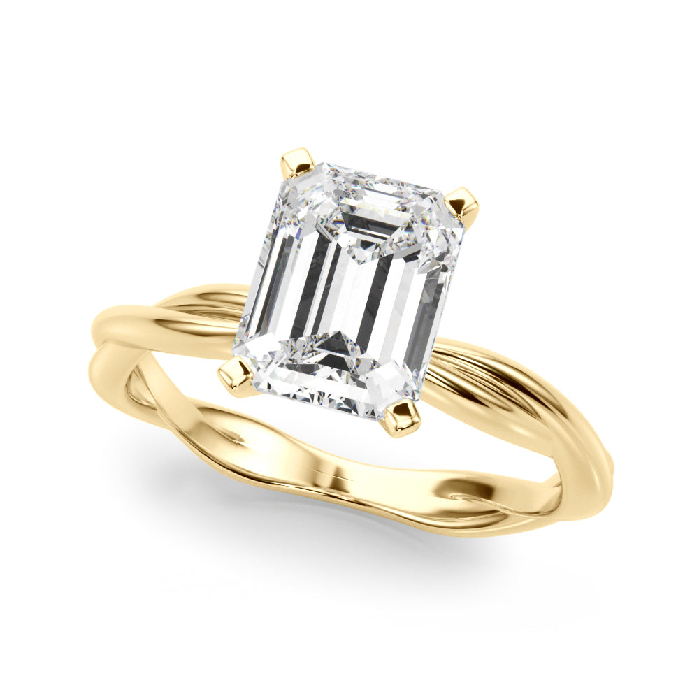 Statement Twisted Shank Engagement Ring Round Diamond Engagement Ring in 10K/14K gold and platinum with certified lab-grown or natural diamonds