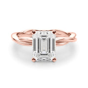 Statement Twisted Shank Engagement Ring Round Diamond Engagement Ring in 10K/14K gold and platinum with certified lab-grown or natural diamonds