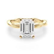 Statement Twisted Shank Engagement Ring Round Diamond Engagement Ring in 10K/14K gold and platinum with certified lab-grown or natural diamonds
