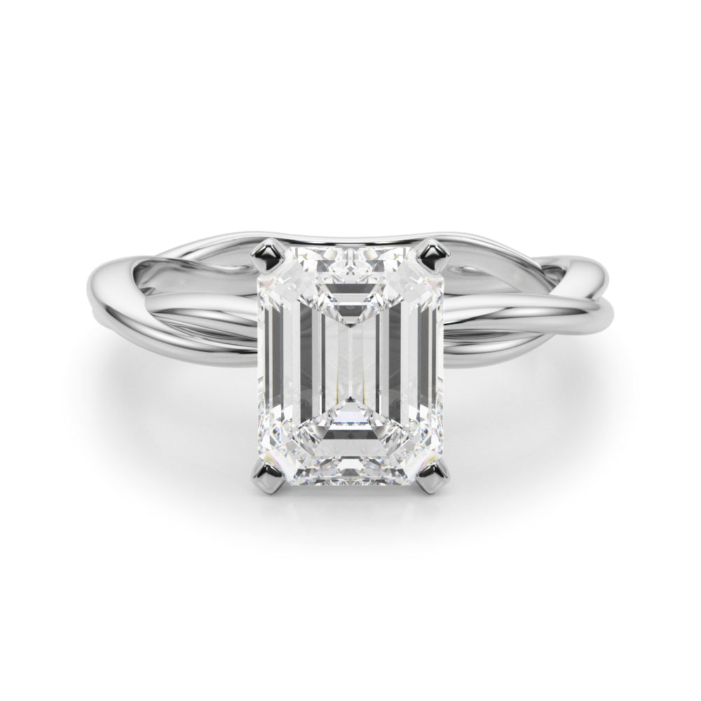 Statement Twisted Shank Engagement Ring Round Diamond Engagement Ring in 10K/14K gold and platinum with certified lab-grown or natural diamonds