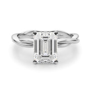 Statement Twisted Shank Engagement Ring Round Diamond Engagement Ring in 10K/14K gold and platinum with certified lab-grown or natural diamonds