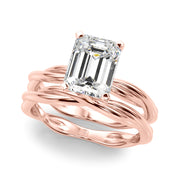Statement Twisted Shank Engagement Ring Round Diamond Engagement Ring in 10K/14K gold and platinum with certified lab-grown or natural diamonds