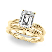 Statement Twisted Shank Engagement Ring Round Diamond Engagement Ring in 10K/14K gold and platinum with certified lab-grown or natural diamonds