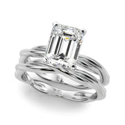 Statement Twisted Shank Engagement Ring Round Diamond Engagement Ring in 10K/14K gold and platinum with certified lab-grown or natural diamonds