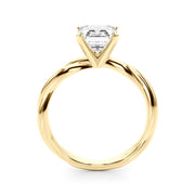 Statement Twisted Shank Engagement Ring Round Diamond Engagement Ring in 10K/14K gold and platinum with certified lab-grown or natural diamonds