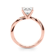 Statement Twisted Shank Engagement Ring Round Diamond Engagement Ring in 10K/14K gold and platinum with certified lab-grown or natural diamonds