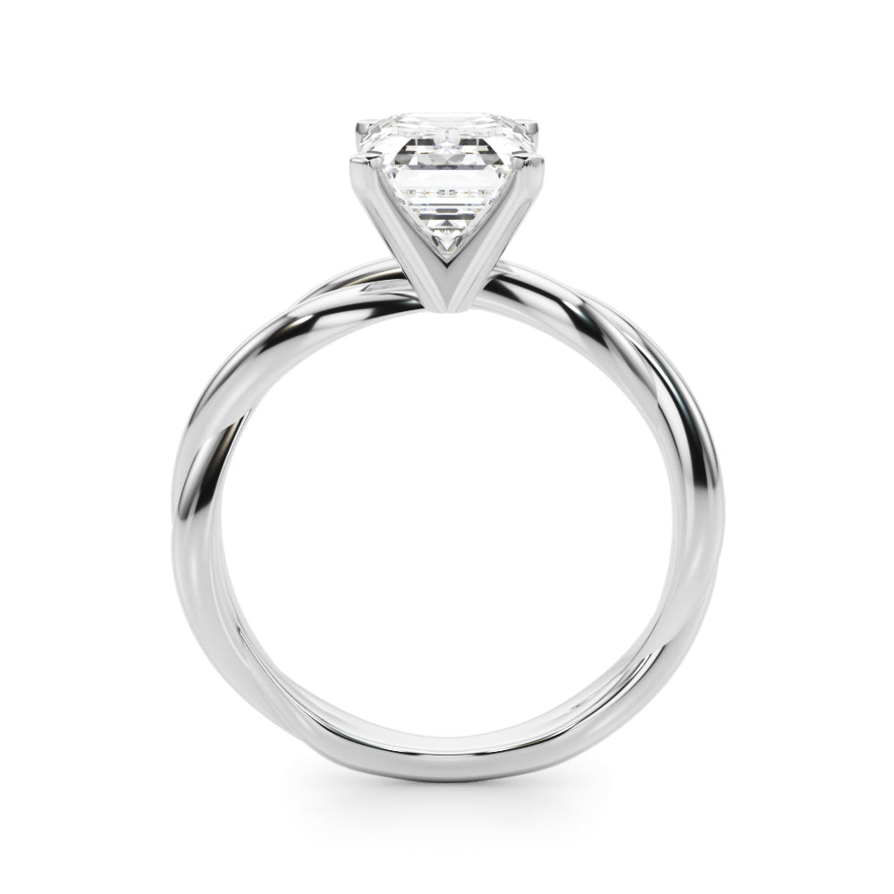 Statement Twisted Shank Engagement Ring Round Diamond Engagement Ring in 10K/14K gold and platinum with certified lab-grown or natural diamonds