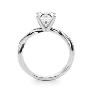 Statement Twisted Shank Engagement Ring Round Diamond Engagement Ring in 10K/14K gold and platinum with certified lab-grown or natural diamonds