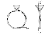 Statement Twisted Shank Engagement Ring Round Diamond Engagement Ring in 10K/14K gold and platinum with certified lab-grown or natural diamonds