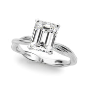 Statement Twisted Shank Engagement Ring Round Diamond Engagement Ring in 10K/14K gold and platinum with certified lab-grown or natural diamonds