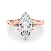 Statement Twisted Shank Engagement Ring Round Diamond Engagement Ring in 10K/14K gold and platinum with certified lab-grown or natural diamonds