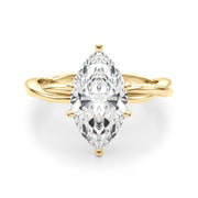 Statement Twisted Shank Engagement Ring Round Diamond Engagement Ring in 10K/14K gold and platinum with certified lab-grown or natural diamonds