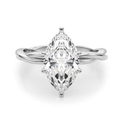Statement Twisted Shank Engagement Ring Round Diamond Engagement Ring in 10K/14K gold and platinum with certified lab-grown or natural diamonds