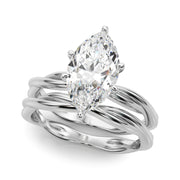 Statement Twisted Shank Engagement Ring Round Diamond Engagement Ring in 10K/14K gold and platinum with certified lab-grown or natural diamonds