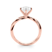 Statement Twisted Shank Engagement Ring Round Diamond Engagement Ring in 10K/14K gold and platinum with certified lab-grown or natural diamonds