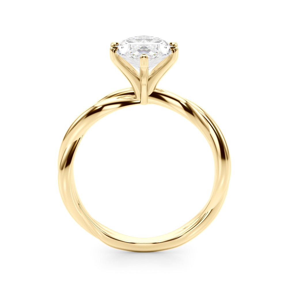 Statement Twisted Shank Engagement Ring Round Diamond Engagement Ring in 10K/14K gold and platinum with certified lab-grown or natural diamonds