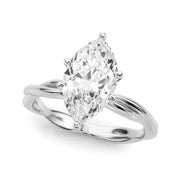 Statement Twisted Shank Engagement Ring Round Diamond Engagement Ring in 10K/14K gold and platinum with certified lab-grown or natural diamonds